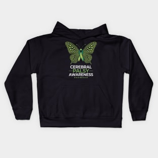 Butterfly Cerebral Palsy Awareness CP Green Ribbon Support Kids Hoodie